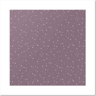 Pink stars on purple background Posters and Art